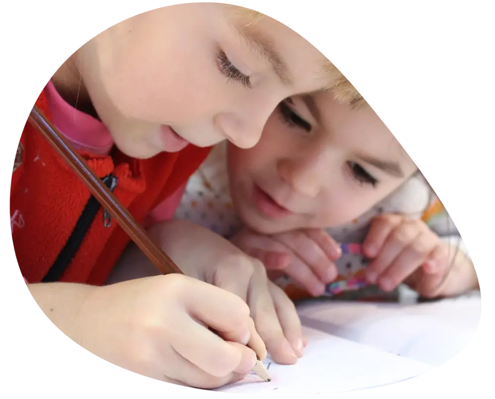 two kids two kids studying